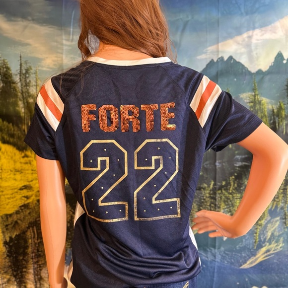 NFL Tops - NFL Team Apparel Navy Jersey with White and Orange Details Chicago Bears Forte